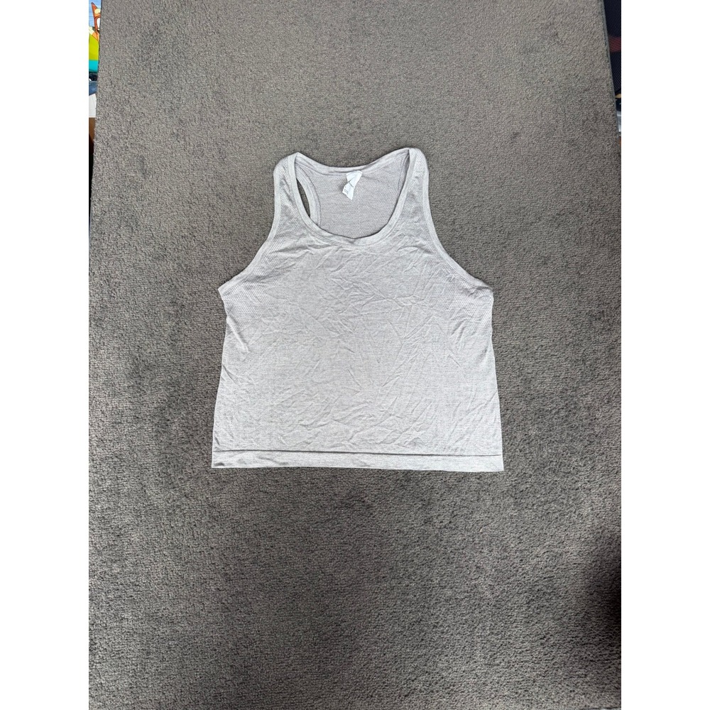 All in Motion Womens Gray Mesh Racerback Athletic Tank Top Size S